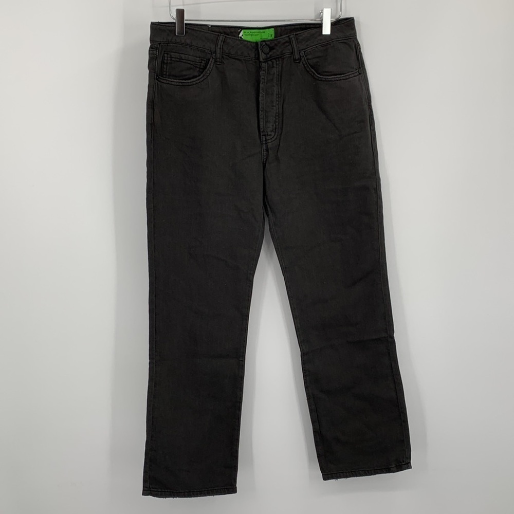 Sandrine Rose distressed Carbone gray skinny jeans ankle flax denim pants new 27